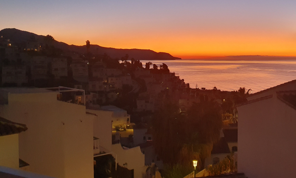 Sunrise from my hotel in Nerja